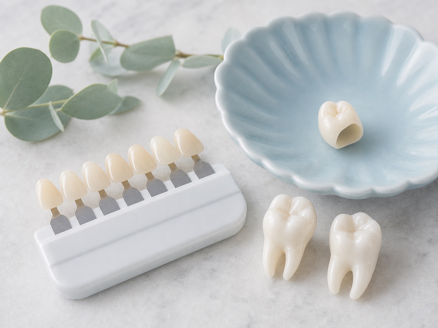 Coroană ceramică și paletar de nuanțe dentare